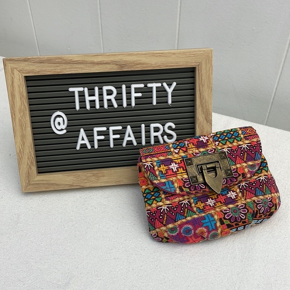 Aztec Boho 90s Vibe Small Crossbody Purse Clutch 6"x4" - Picture 4 of 9